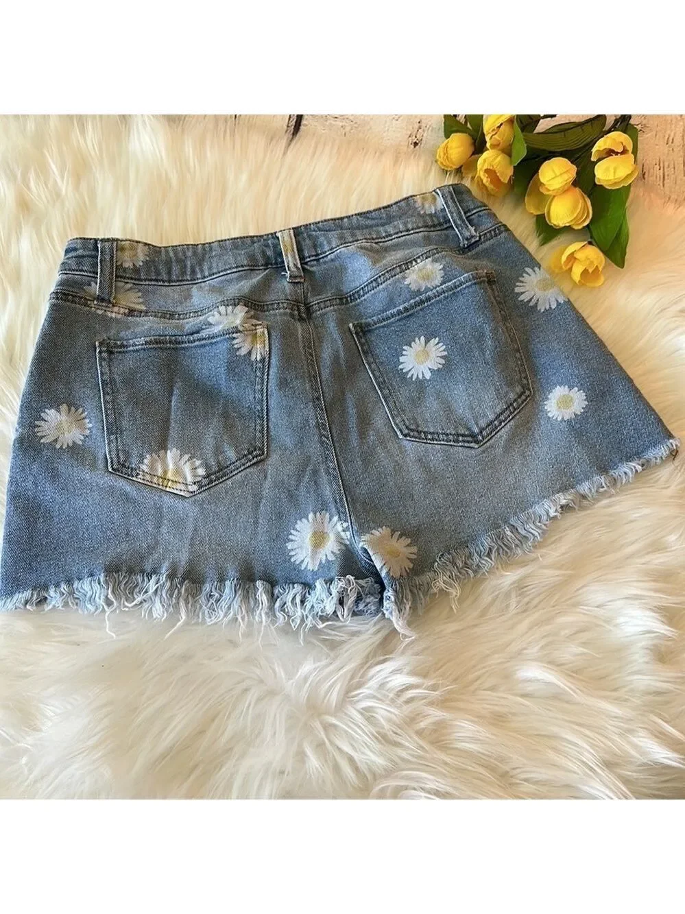 Material Girl Denim Sunflower Jeans Shorts